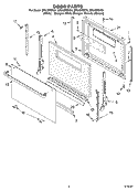 DOOR PARTS, MISCELLANEOUS PARTS Diagram and Parts List for SF310PEKN1  Whirlpool Range