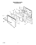 OVEN DOOR Diagram and Parts List for KEBI171XWH1  KitchenAid Wall Oven