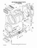 DRYER BULKHEAD PARTS Diagram and Parts List for WGT3300SQ2  Whirlpool Washer Dryer Combo