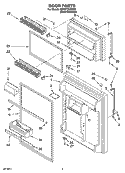 DOOR PARTS Diagram and Parts List for 8GT2FTKXSS00  Whirlpool Refrigerator