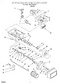 MOTOR AND ICE CONTAINER Diagram and Parts List for 7ED27DQXDN01  Whirlpool Refrigerator