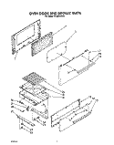 OVEN DOOR AND BROILER Diagram and Parts List for SF3004SRW6  Whirlpool Range