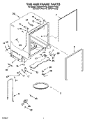 TUB AND FRAME PARTS Diagram and Parts List for KUDS01FKSS0  KitchenAid Dishwasher