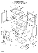 CHASSIS PARTS Diagram and Parts List for RF369LXPB0  Whirlpool Range