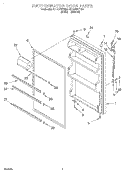 REFRIGERATOR DOOR Diagram and Parts List for RT18DKXEW04  Roper Refrigerator