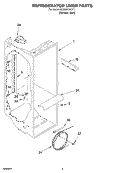 REFRIGERATOR LINER Diagram and Parts List for GD25SFCHS111  Whirlpool Refrigerator