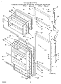DOOR Diagram and Parts List for RT14DKYGW01  Roper Refrigerator