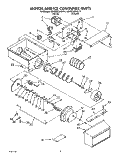 MOTOR AND ICE CONTAINER, LIT/OPTIONAL Diagram and Parts List for KSRS25QXAL11  KitchenAid Refrigerator
