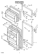 DOOR PARTS Diagram and Parts List for ST14CKXKQ04  Whirlpool Refrigerator