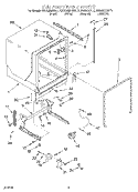 TUB AND FRAME Diagram and Parts List for KUDS25SHBT1  KitchenAid Dishwasher