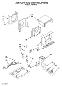 AIR FLOW AND CONTROL PARTS Diagram and Parts List for ACC108PT0  Whirlpool Air Conditioner