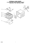 INTERNAL OVEN Diagram and Parts List for GBD307PDQ7  Whirlpool Wall Oven