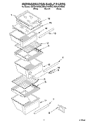 REFRIGERATOR SHELF PARTS Diagram and Parts List for ED2LHAXMT00  Whirlpool Refrigerator