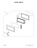 DOOR PARTS Diagram and Parts List for YKHMS2040BS0  KitchenAid Microwave