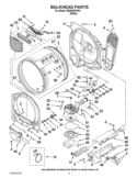 BULKHEAD PARTS Diagram and Parts List for WED8200YW1  Whirlpool Dryer
