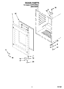 DOOR PARTS Diagram and Parts List for KBCO24RSBX00  KitchenAid Wine and Beverage Cooler