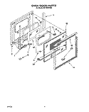 OVEN DOOR Diagram and Parts List for RB100PXYB0  Whirlpool Wall Oven