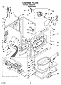 CABINET PARTS Diagram and Parts List for TGDS740PQ1  Estate Dryer
