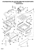 EVAPORATOR ICE CUTTER GRID AND WATER PARTS Diagram and Parts List for KUIA18PNLS3  KitchenAid Ice Maker