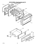 OVEN DOOR AND DRAWER Diagram and Parts List for SF386PEWW0  Whirlpool Range