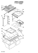 SHELF PARTS, OPTIONAL PARTS Diagram and Parts List for 8GT9FTKXST01  Whirlpool Refrigerator