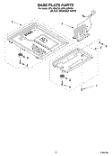 BASE PLATE Diagram and Parts List for MT4145SKQ0  Whirlpool Microwave