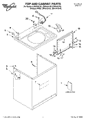 TOP AND CABINET, LITERATURE Diagram and Parts List for LSQ9010LW0  Whirlpool Washer