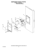 DISPENSER FRONT PARTS Diagram and Parts List for KFIS25XVMS10  KitchenAid Refrigerator
