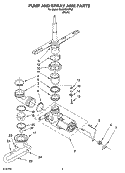 PUMP AND SPRAY ARM PARTS Diagram and Parts List for DU810SWPU2  Whirlpool Dishwasher