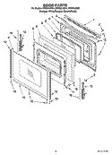 DOOR PARTS, OPTIONAL PARTS (NOT INCLUDED) Diagram and Parts List for RF262LXSB4  Whirlpool Range