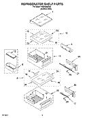 REFRIGERATOR SHELF PARTS Diagram and Parts List for KSSC48QMS02  KitchenAid Refrigerator