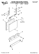 DOOR AND PANEL PARTS Diagram and Parts List for DU1101XTPB0  Whirlpool Dishwasher