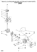 BRAKE, CLUTCH, GEARCASE, MOTOR & PUMP Diagram and Parts List for 7TAWS700BN0  Whirlpool Washer