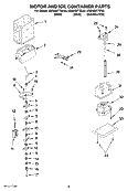 MOTOR AND ICE CONTAINER PARTS Diagram and Parts List for KSRX22FTWH00  KitchenAid Refrigerator