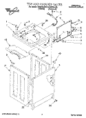 TOP AND CABINET, LIT/OPTIONAL Diagram and Parts List for CAW2762AW0  Whirlpool Washer