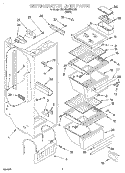 REFRIGERATOR LINER Diagram and Parts List for 3XARG458GD01  Whirlpool Refrigerator