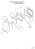 UPPER OVEN DOOR Diagram and Parts List for RBD245PDB1  Whirlpool Wall Oven