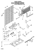 UNIT PARTS Diagram and Parts List for ET4WPKYKT02  Whirlpool Refrigerator