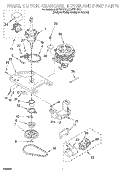 BRAKE, CLUTCH, GEARCASE, MOTOR AND PUMP Diagram and Parts List for LCR7244DQ1  Whirlpool Washer