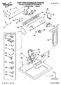 TOP AND CONSOLE PARTS Diagram and Parts List for 7MLGQ8857JQ6  Whirlpool Dryer
