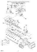 MOTOR AND ICE CONTAINER Diagram and Parts List for KSRE27FHWH01  KitchenAid Refrigerator