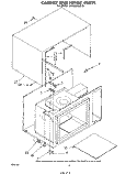 CABINET AND HINGE Diagram and Parts List for MW850EXP0  Whirlpool Microwave