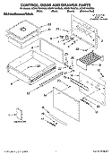 CONTROL, DOOR AND DRAWER PARTS Diagram and Parts List for KEWD175HBL06  KitchenAid Warming Drawer