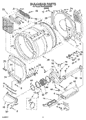BULKHEAD PARTS OPTIONAL PARTS (NOT INCLUDED) Diagram and Parts List for 3RAWZ480EMQ0  Whirlpool Dryer