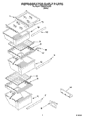 REFRIGERATOR SHELF PARTS Diagram and Parts List for 7SS25AFXLQ00  Whirlpool Refrigerator