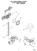 FILL AND OVERFILL PARTS Diagram and Parts List for GU2548XTPS6  Whirlpool Dishwasher