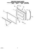 FREEZER DOOR PARTS Diagram and Parts List for GT2MHTXRQ01  Whirlpool Refrigerator