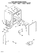 TUB AND FRAME PARTS Diagram and Parts List for DUL240XTPB7  Whirlpool Dishwasher
