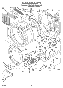 BULKHEAD Diagram and Parts List for GGQ8821LW0  Whirlpool Dryer