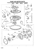 PUMP AND MOTOR PARTS Diagram and Parts List for DUL300XTLQ1  Whirlpool Dishwasher